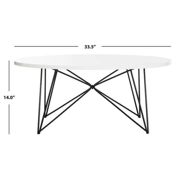 SAFAVIEH Mid-Century Modern Maris Lacquer White / Black Coffee Table - 33.5