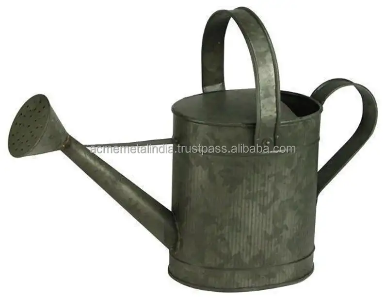 Farmhouse Decorative Plants Watering Can Customized Shape Galvanized Rustic Metal With Long Spout Wholesale Gardening Supplies