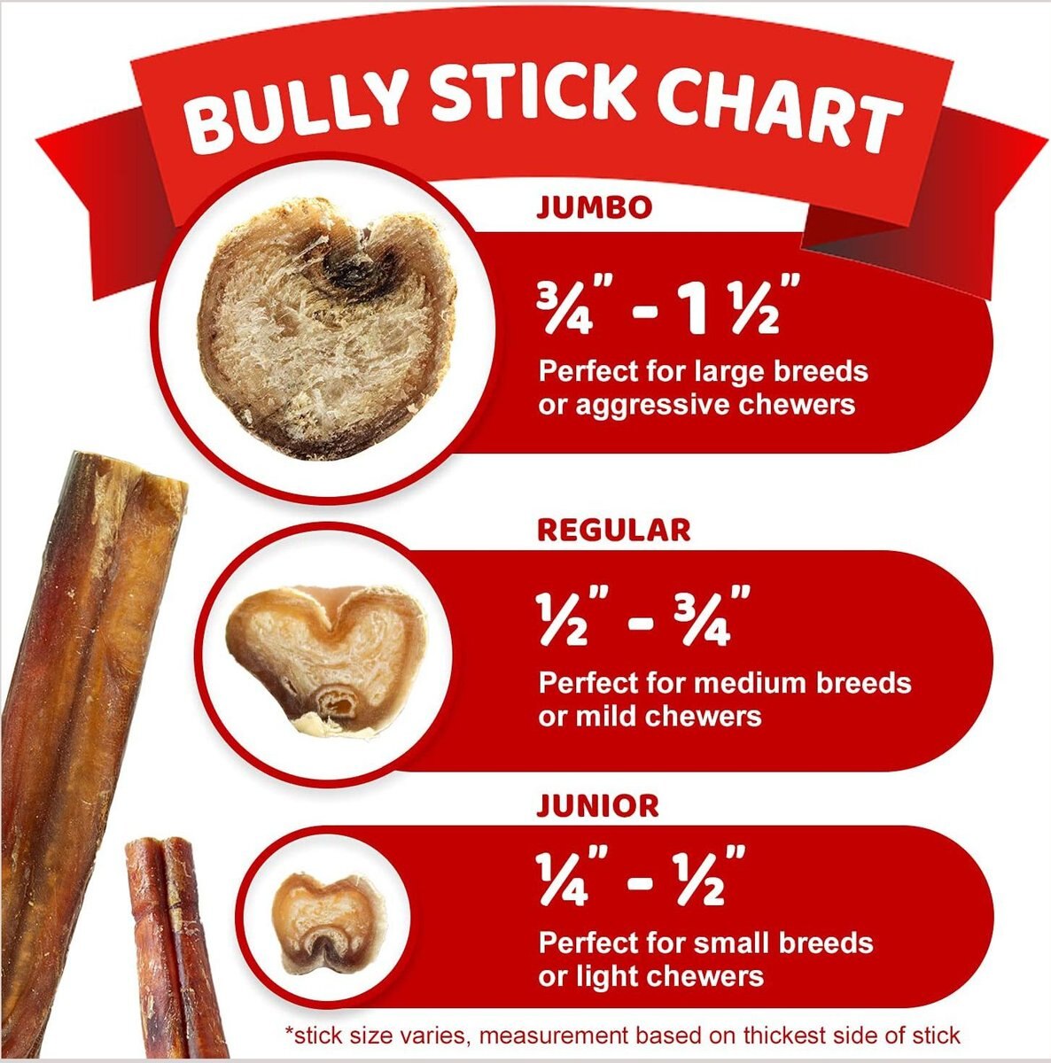 Downtown Pet Supply Bully Sticks 6-in Jumbo Dog Treats