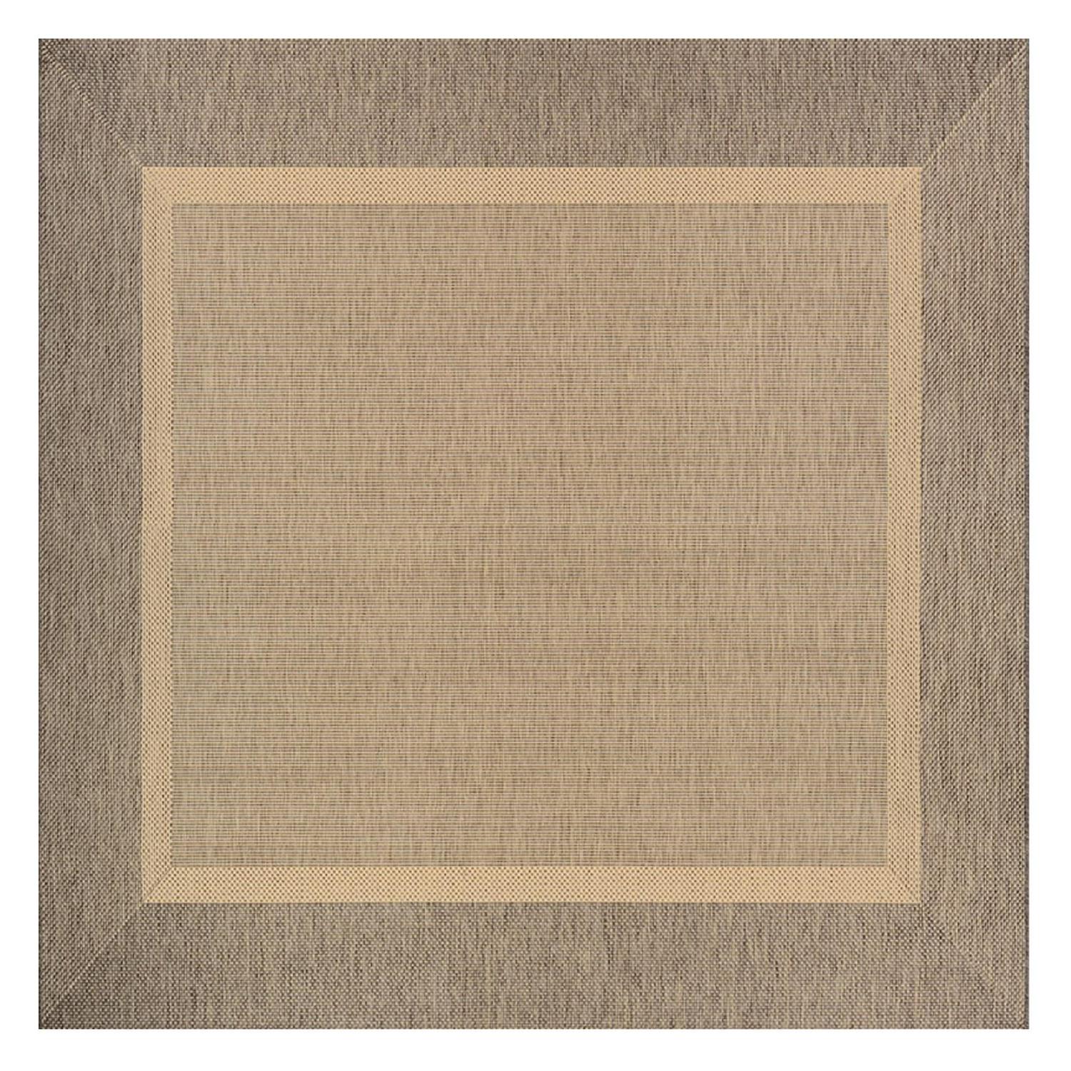 Couristan Recife Stria Texture Area Rug， 76 Square， Natural-Coffee