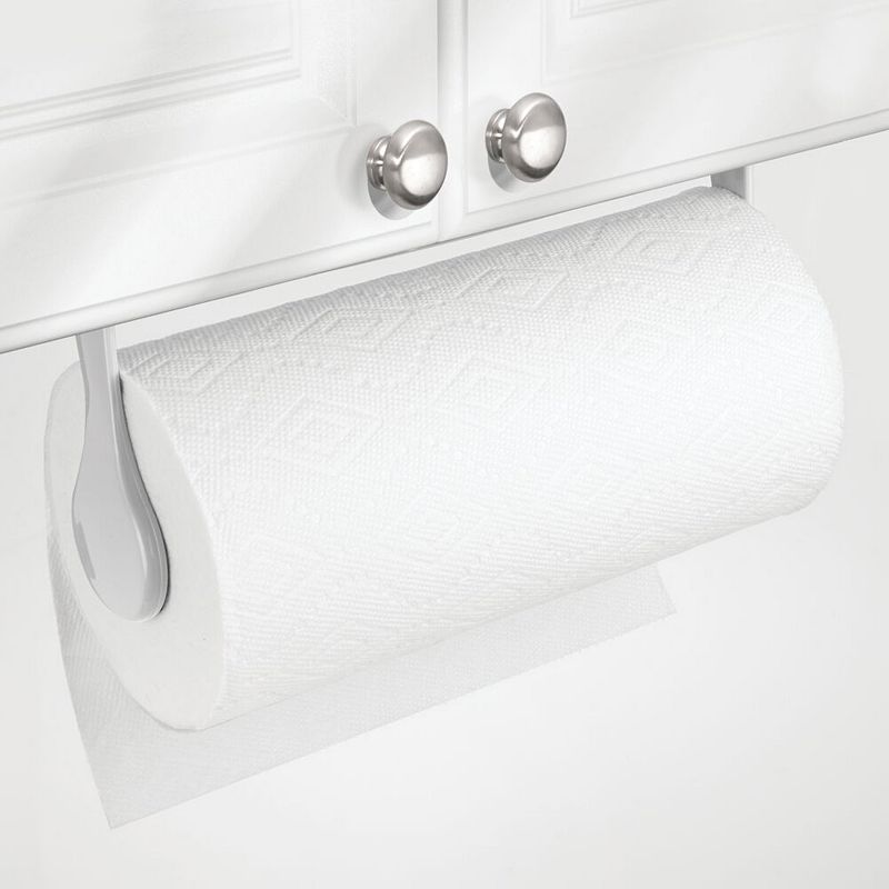 mDesign Plastic Wall Mount / Under Cabinet Paper Towel Holder