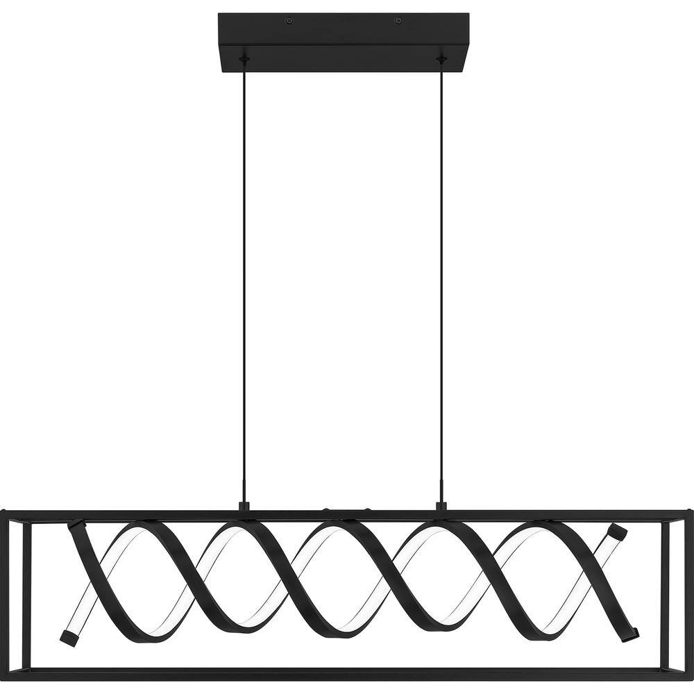 Hampton Bay Masena 36-Watt Matte Black Integrated LED Linear Chandelier HD5517A