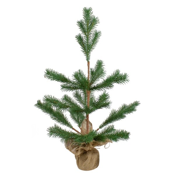 2' Ponderosa Pine Artificial Christmas Tree Jute Base Decoration Unlit