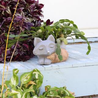 Sunnydaze Sunnydaze 8 in. Indoor Ceramic Planter Statue Finley The Fox ART-240