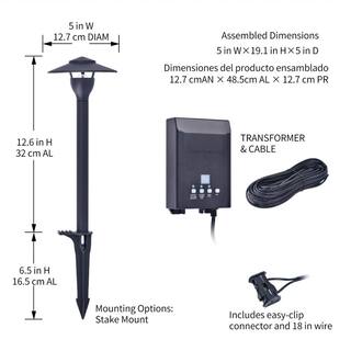 Hampton Bay Low-Voltage 30-Watt Integrated LED Outdoor Black Landscape Path Light Kit (6-Pack) DL10103BKS