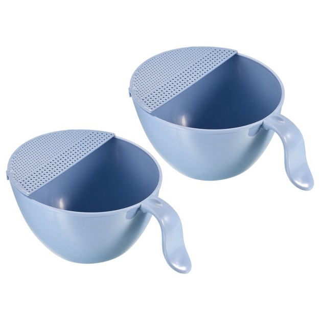 Unique Bargains Rice Washing Bowl Kitchen Strainer Colander Bowl Drain Basket Wash Strainers