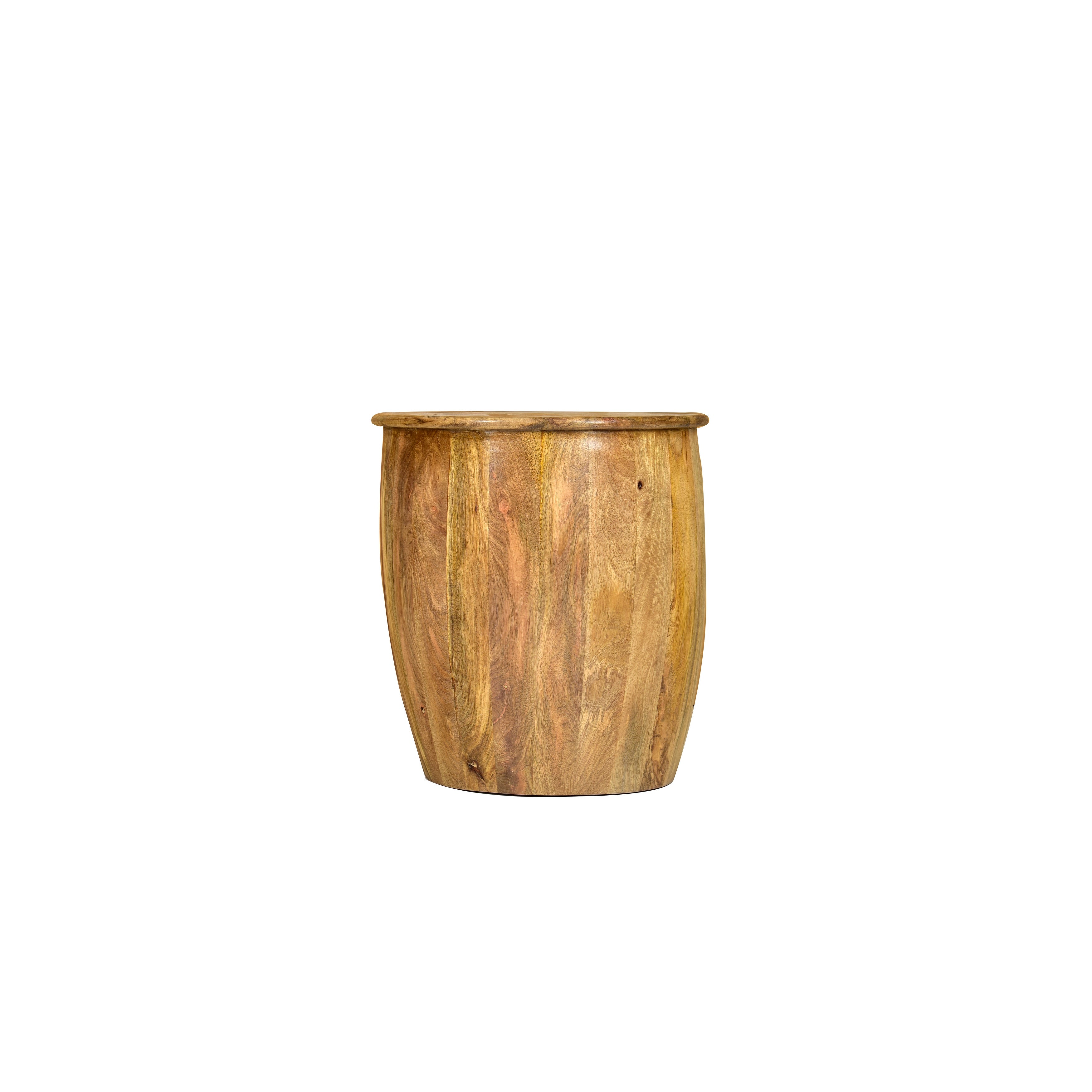 Solid Mango Wood Round Drum End Table18