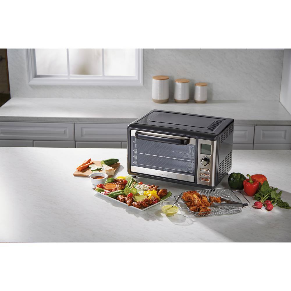 Hamilton Beach Sure Crisp XL 1800 W 6-Slice Grey Digital Toaster Oven with Air Fry 31390