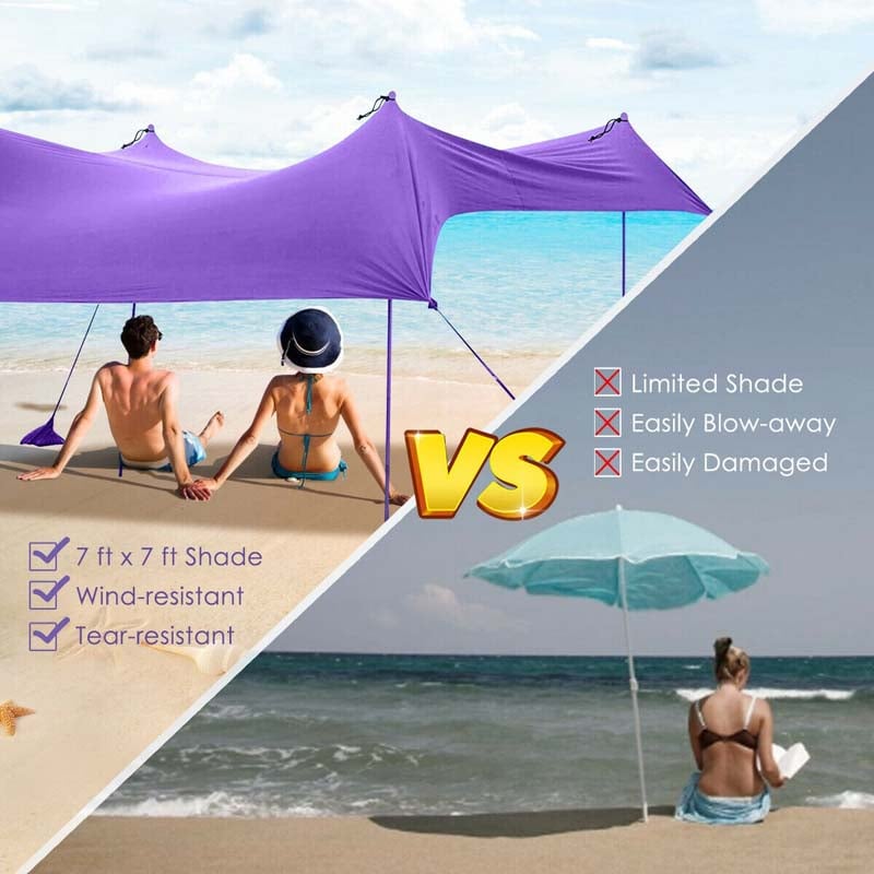 7' x 7' Family Beach Tent Canopy Sunshade