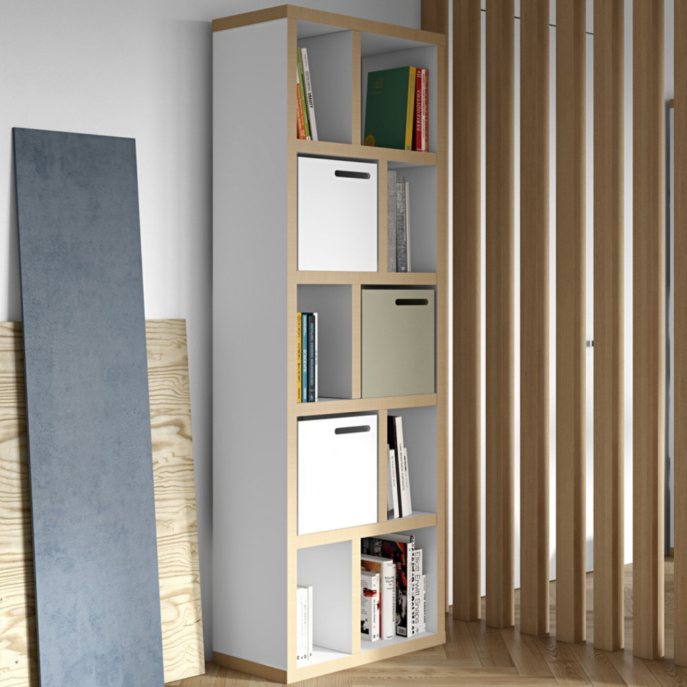 Open bookcase high narrow shelves   Transitional   Bookcases   by Plush Pod Decor  Houzz