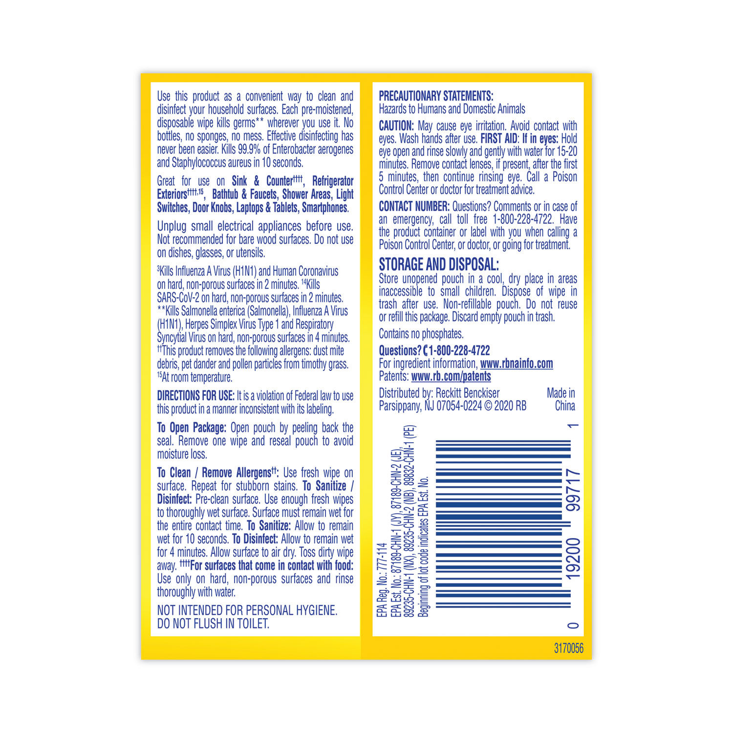 Disinfecting Wipes To-Go Flatpack by LYSOLandreg; Brand RAC99717CT