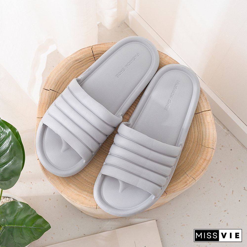 Fashion House Slippers EVA Soft Sole Slide Sandals Men Women Indoor Comfortable Non-slip Home Shower Slippers