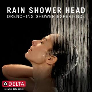 Delta 1-Spray Patterns 1.75 GPM 11.75 in. Wall Mount Fixed Shower Head in Matte Black 52159-BL