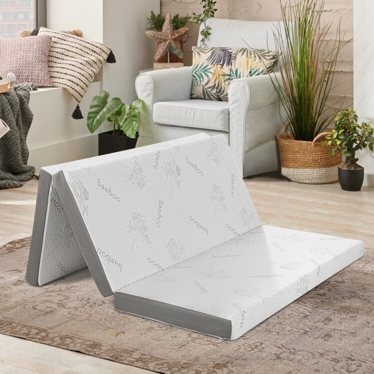 4 Inch Tri fold Cool Gel Memory Foam Mattress Queen Size