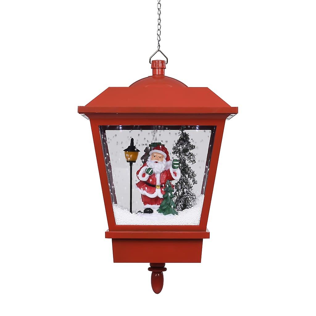 Vidaxl Christmas Hanging Lamp With Led Light And Santa Red 10.6