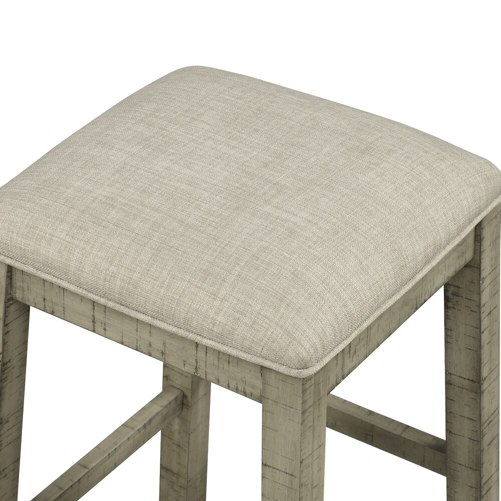 4 Pieces Counter Height Table with Fabric Padded Stools