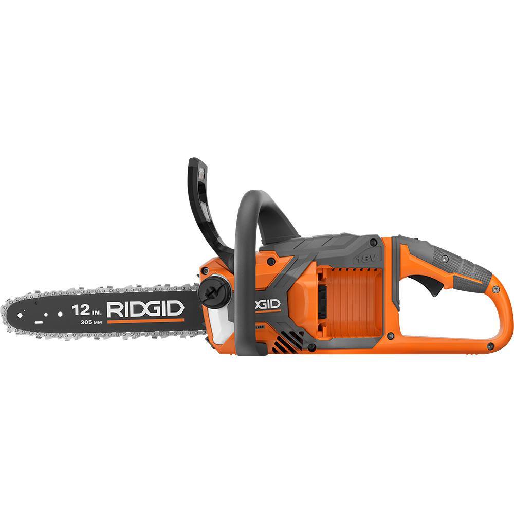 RIDGID 18V Brushless 12 in. Electric Battery Chainsaw (Tool Only) R01101B