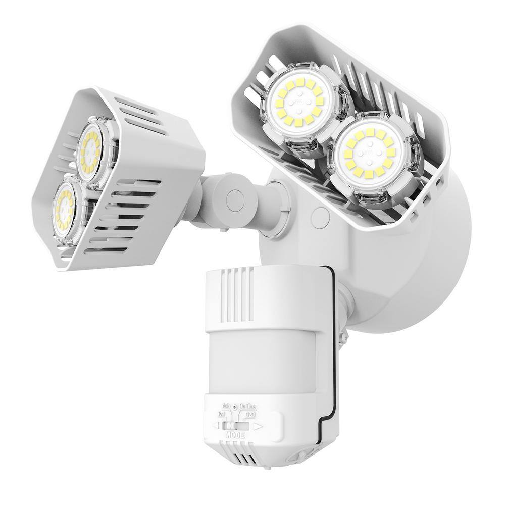 SANSI 28-Watt 350W Equivalence 180-Degree 3500 Lumens White Motion Activated Outdoor Integrated LED Dusk to Dawn Flood Light 01-04-001-012801