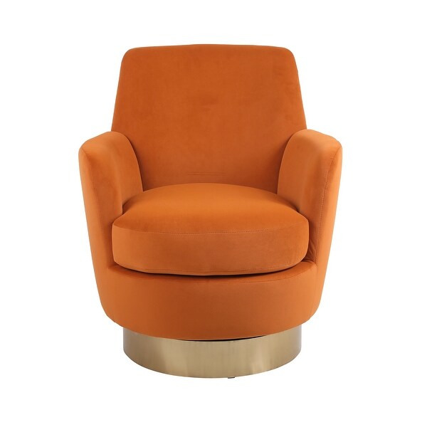 Velvet Swivel Barrel Chair，Swivel Accent Chairs Armchair for Living Room