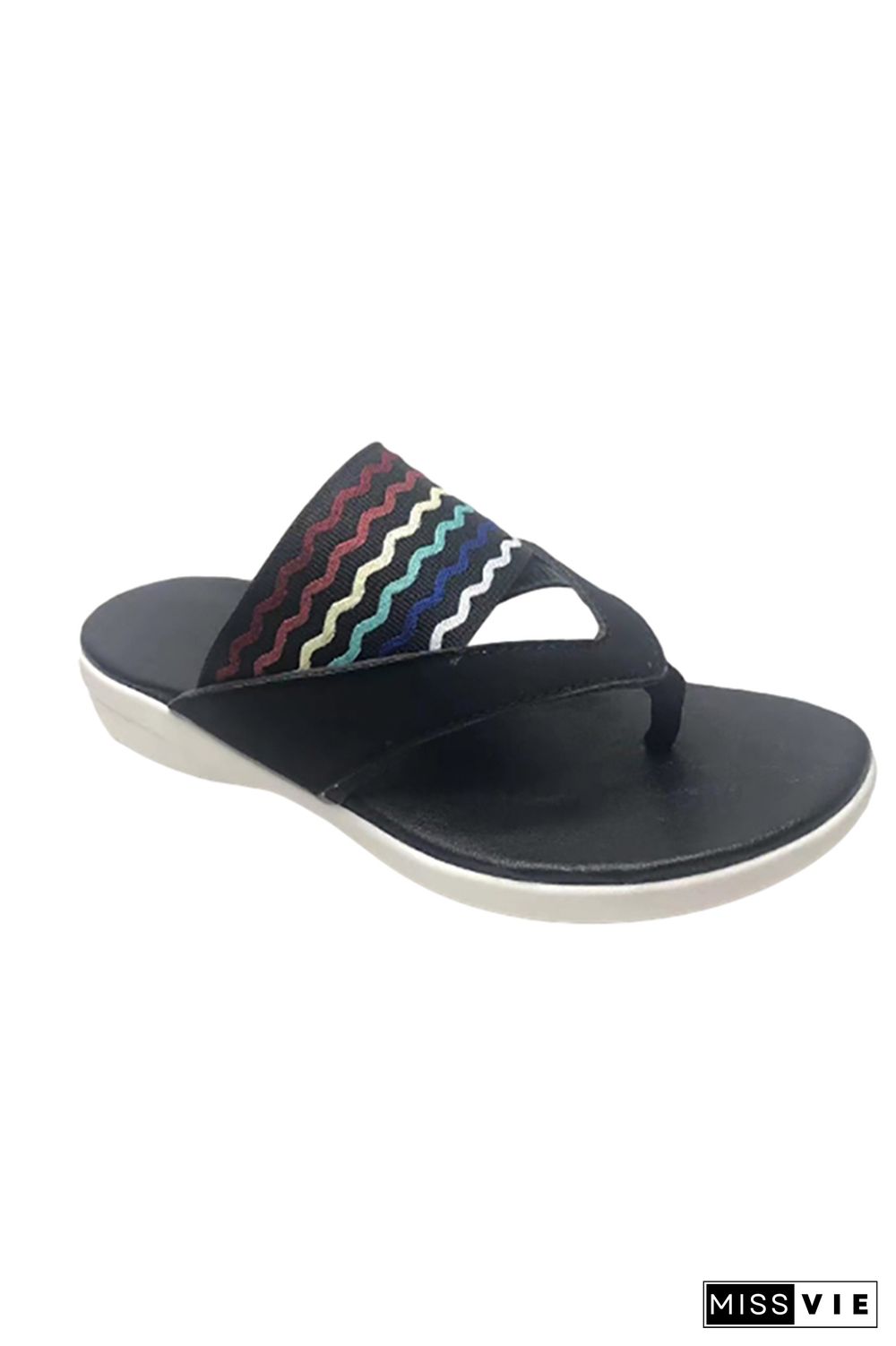 Colorful Straps Flat Slippers Wholesale