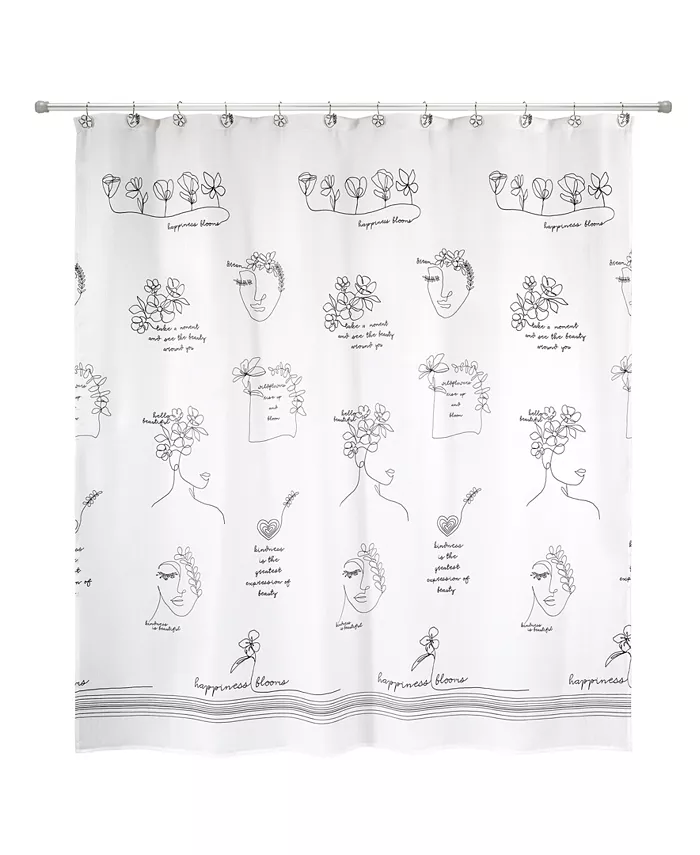 Avanti Lined with Grace 13-Pc. Shower Curtain and Hooks Set