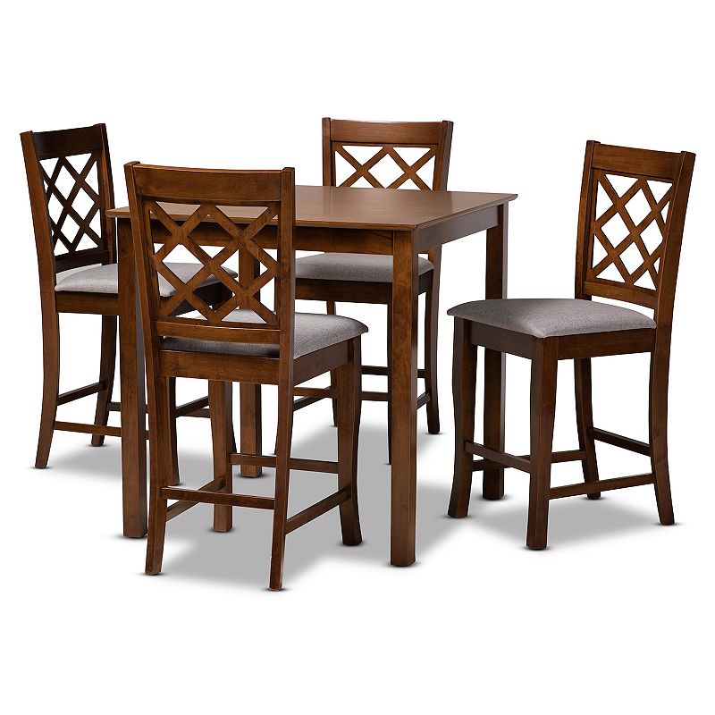 Baxton Studio Alora Pub Table and Chair 5-piece Set