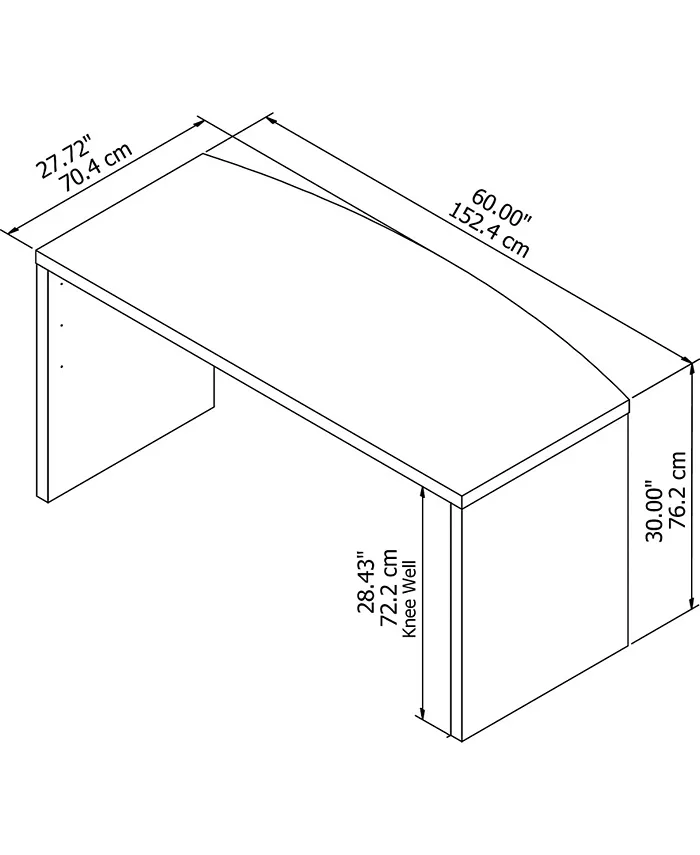 Kathy Ireland Office by Bush Furniture Echo Bow Front Desk
