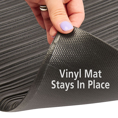 Genuine Joe Beveled Edge Vinyl Anti-Fatigue Mat | 2' x 3'， Black | GJO53231