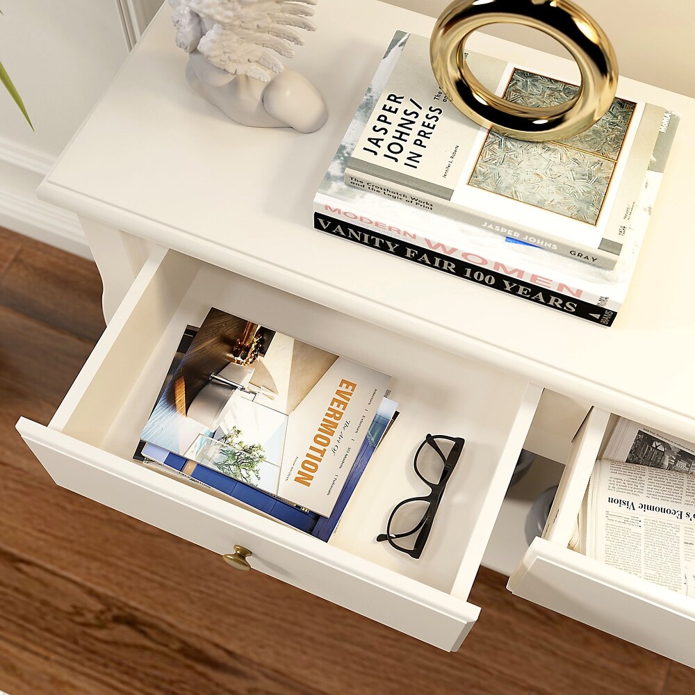 SOGES White Console Table for Hallway Narrow Sofa Table