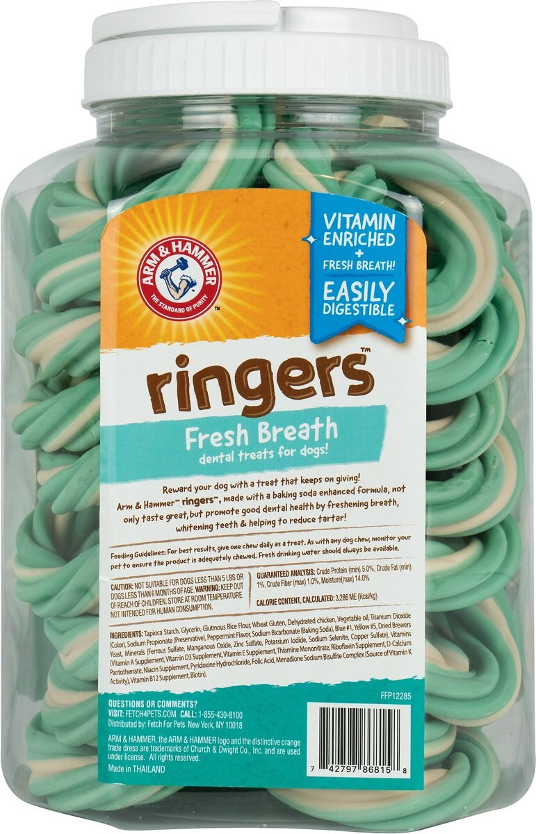 Arm and Hammer Ringers Fresh Breath Medium Mint Flavor Dog Dental Chews