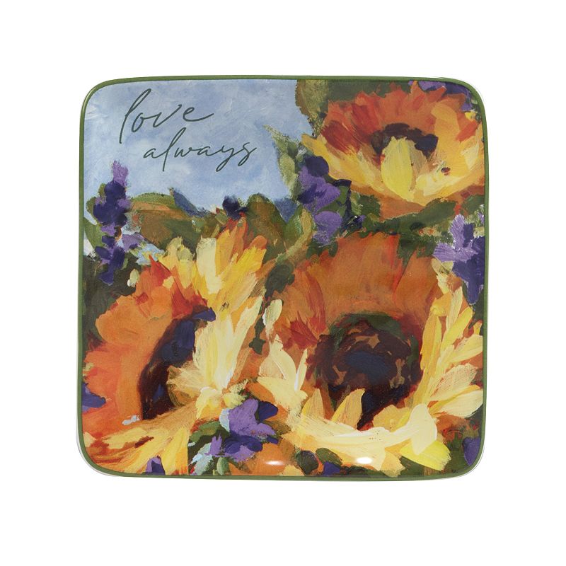 Certified International Sunflower Bouquet 4-pc. Canape Plate Set