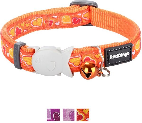 Red Dingo Breezy Love Nylon Breakaway Cat Collar with Bell