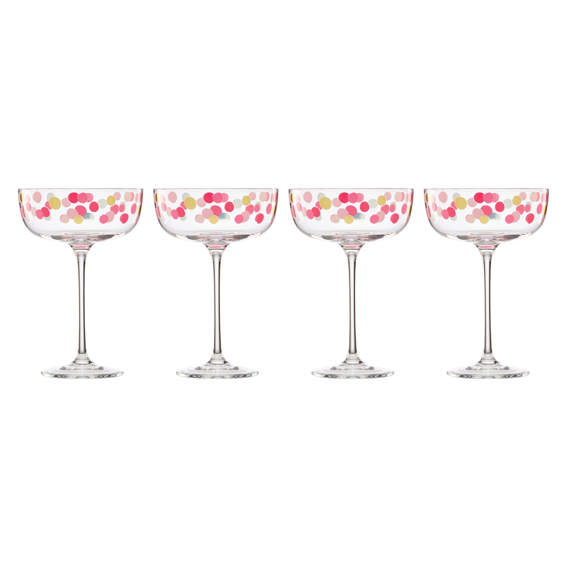 It's Raining Confetti Coupe Glasses, Set of 4