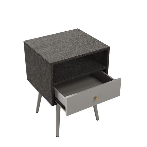 Nightstand with 1 Storage Drawer Set of 2