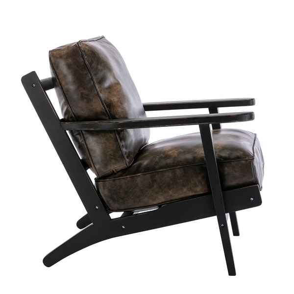 PU Leather Armchair with Removable Cushion