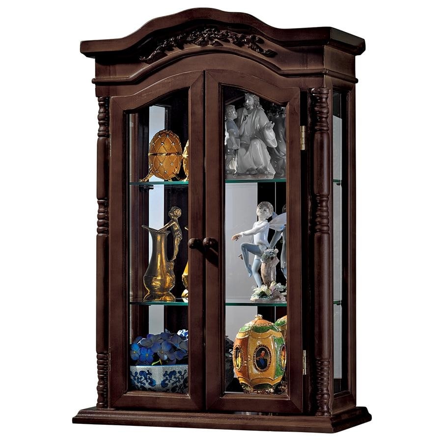 Design Toscano Beacon Hill Hardwood Wall Curio Cabinet   18 x 7 x 27