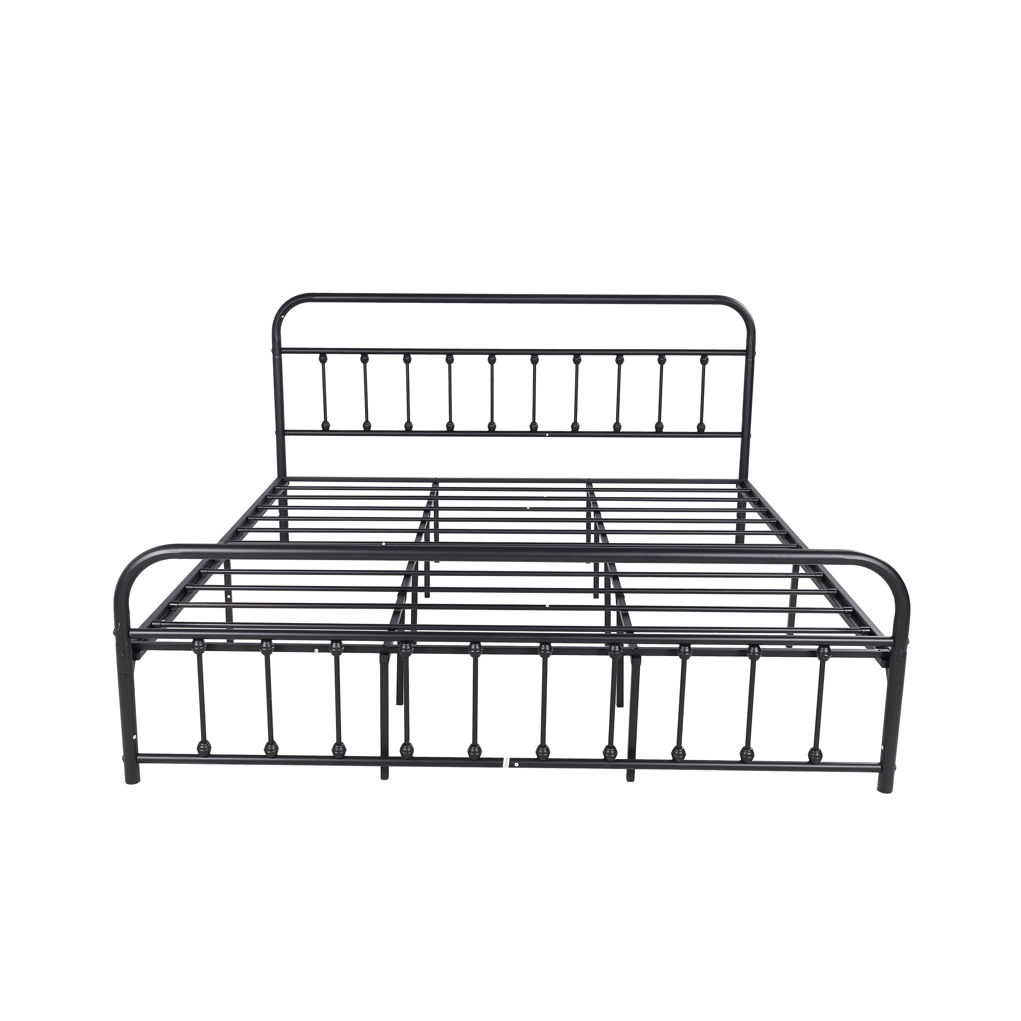 Alazyhome Simple Vintage King Metal Platform Bed Frame, Easy-Assembly, Black