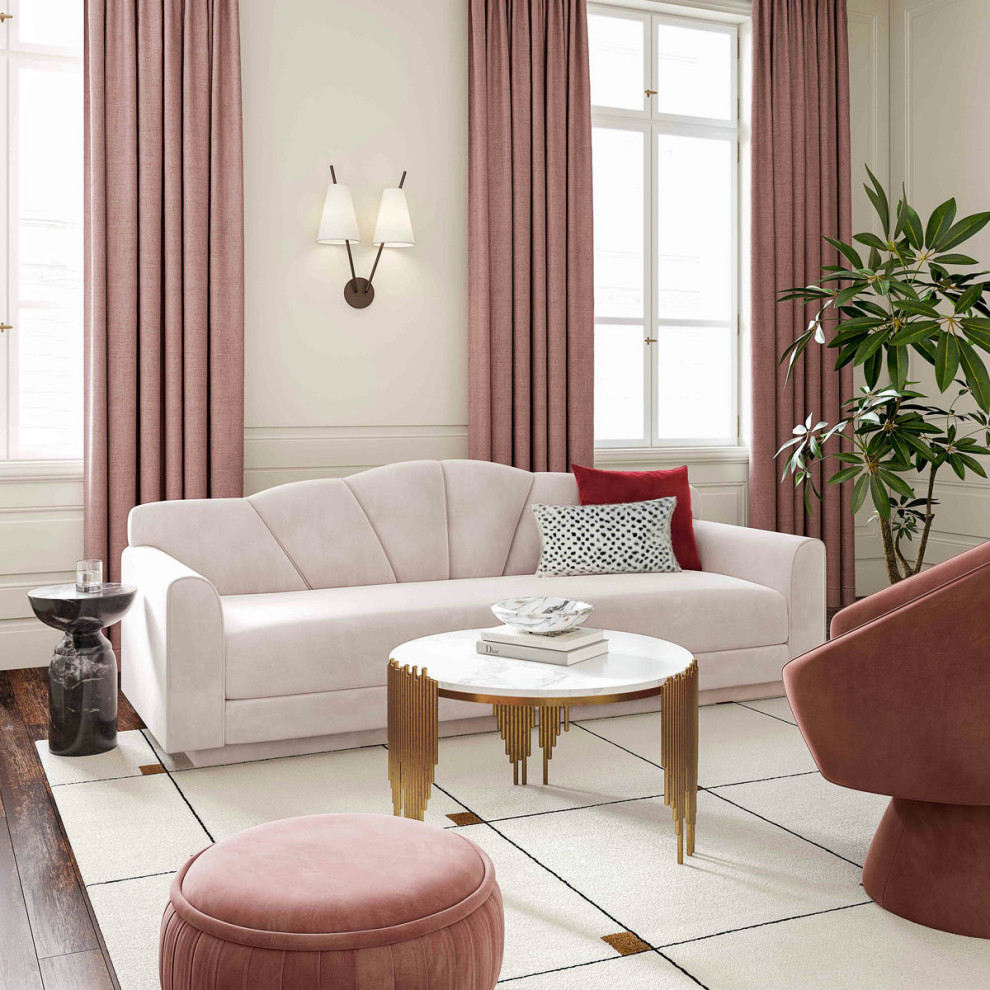 TOV Furniture Bianca Blush Velvet Sofa   Contemporary   Sofas   by Kolibri Decor  Houzz