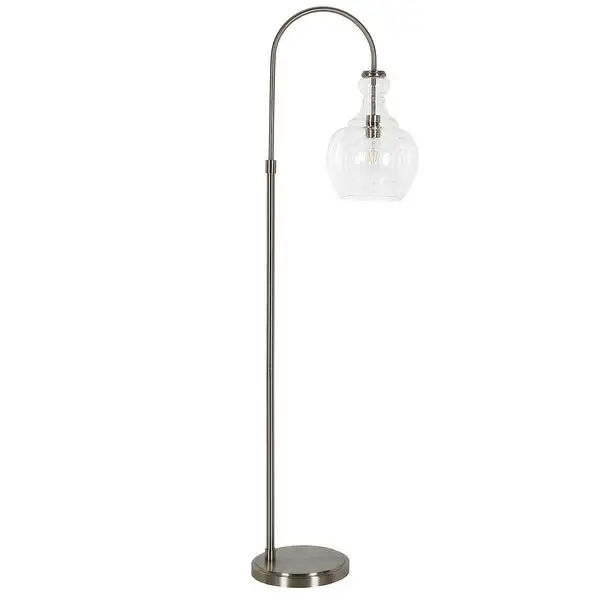 Verona Arc Floor Lamp with Glass Shade