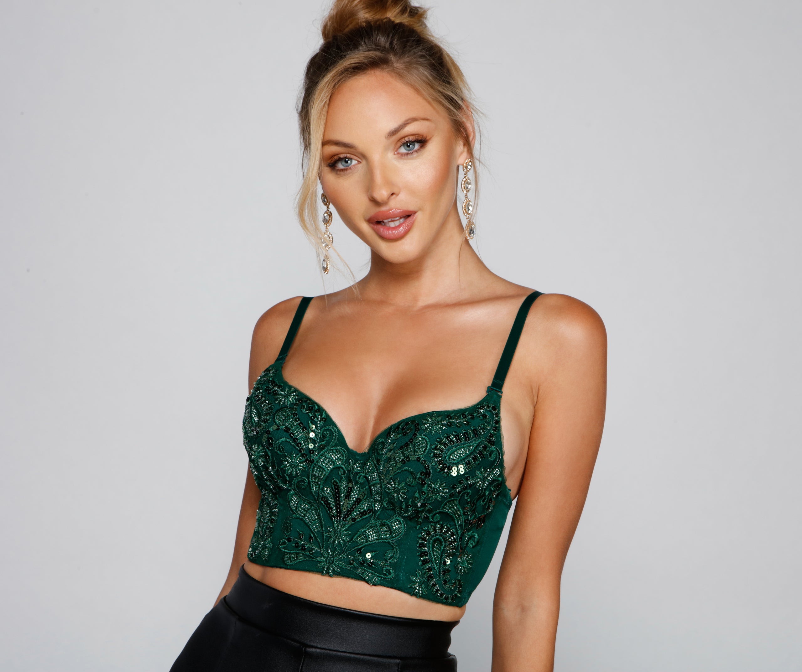 Beautifully Beaded Cropped Bustier