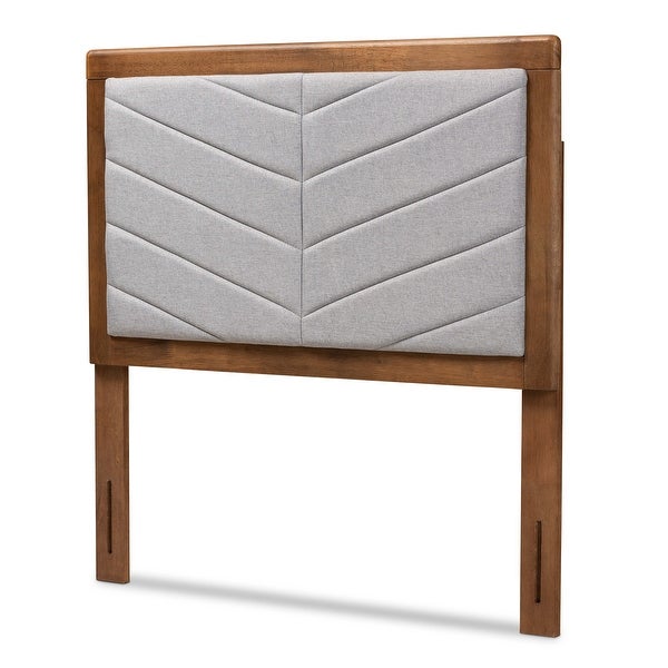 Iden Modern and Contemporary Fabric and Wood Twin Headboard in Grey - - 34446098