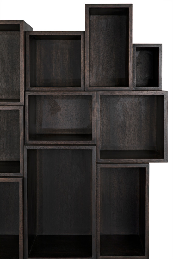 Mr. Roberts Shelving  Ebony Walnut with Metal Legs   Transitional   Bookcases   by HedgeApple  Houzz