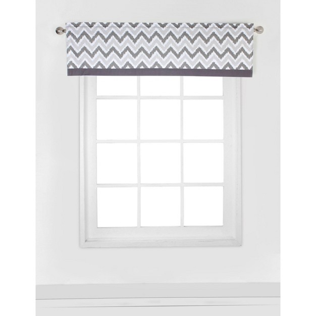 Bacati Ikat Chevron Zigzag Gray Window Valance