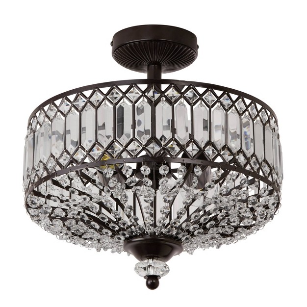 Glass And Metal Tiered Jeweled Semi Flush Mount Ceiling Light River Of Goods