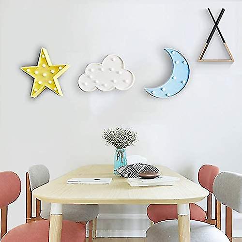 Night Light 3pcs Decorative Led Night Lights Crescent Moon Star Cloud Lamp Sign Light Bedroom Decor For Baby Kids Children Adults Gifts