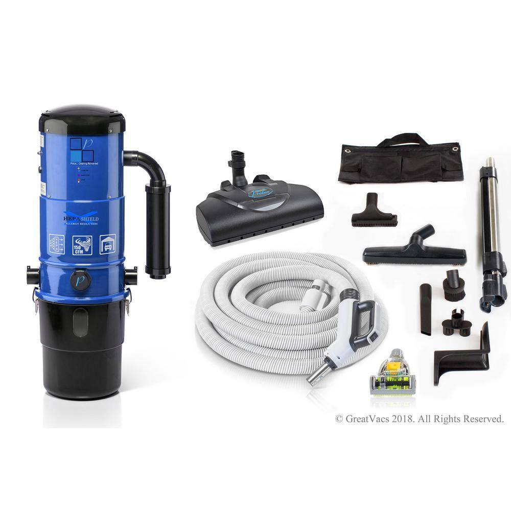 Prolux CV12000 Blue Central Vacuum Power Unit with Electric Hose and Power Nozzle Kit bluecen3