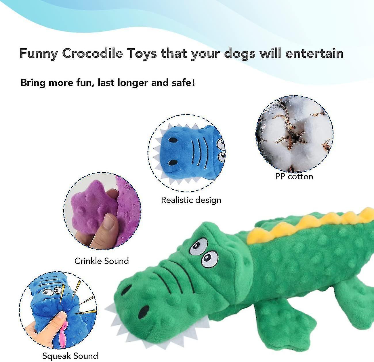 Cute Stuffed Crinkle Plush Dog Toys For Puppy Teething， Durable Interactive Dog Chew Toys For Small