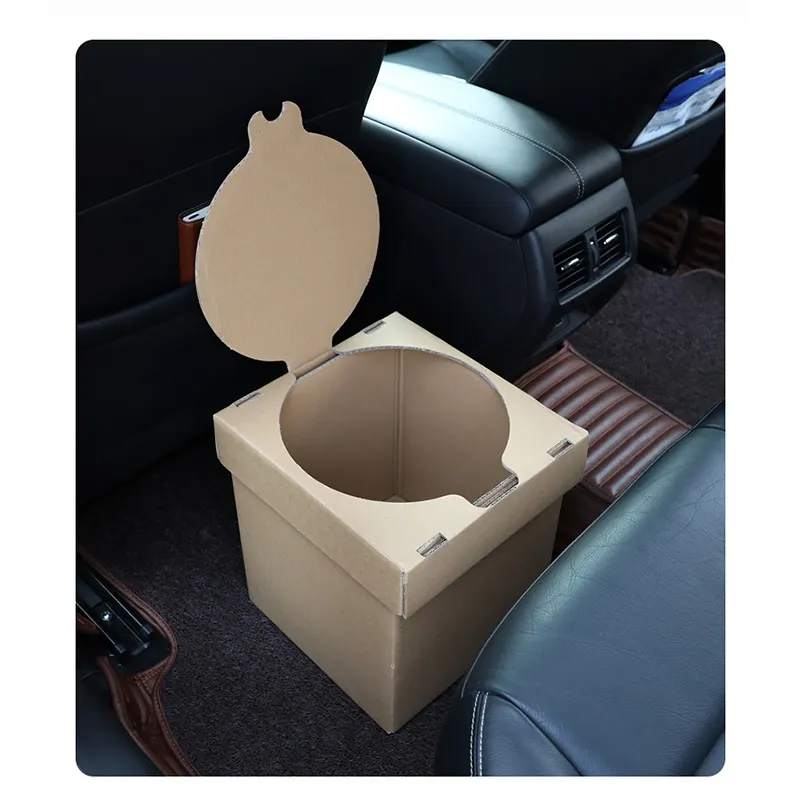 Disposable Eco friendly degradable cardboard folding outdoor toilet for camping hiking