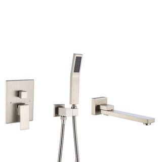 GIVING TREE Single-Handle 1-Spray Tub and Shower Faucet with Swivel Spout in Brushed Nickel (Valve Included) HDYN-ZG0082