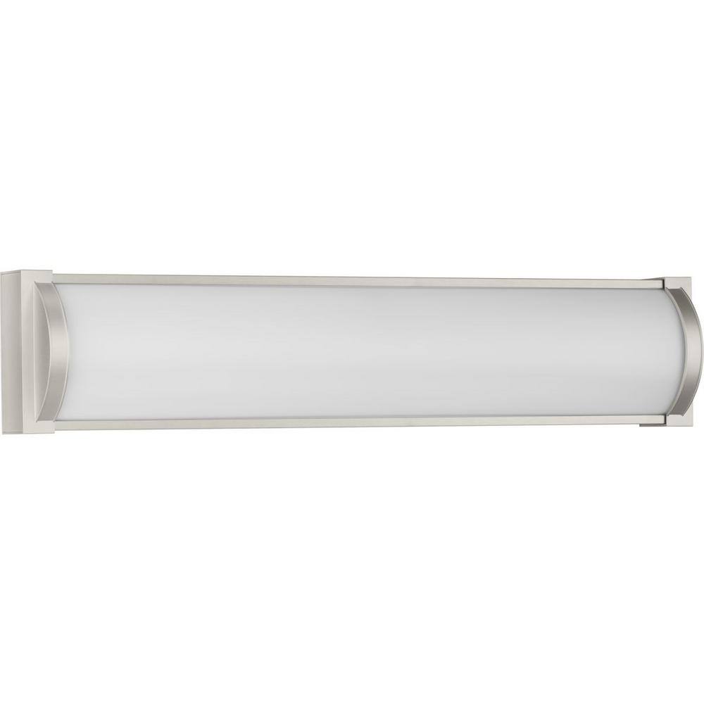 Progress Lighting Barril Collection 24 in. Brushed Nickel Medium Modern Integrated LED Linear Vanity 1-Light with Acrylic Diffuser P300408-009-30